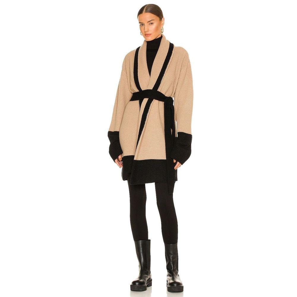Size S SER.O.YA Quinn Robe in Tan Wool REVOLVE MSRP $395